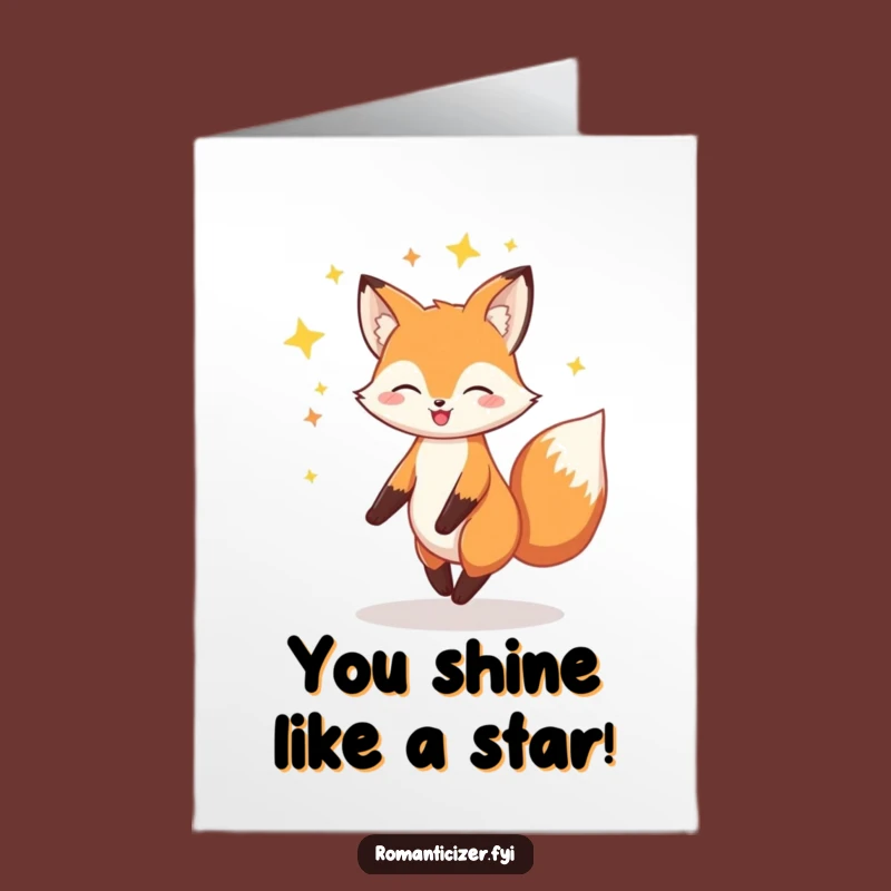 Free Printable Fox Congrats Card: Star Power, Hilarious Downloadable Celebration!