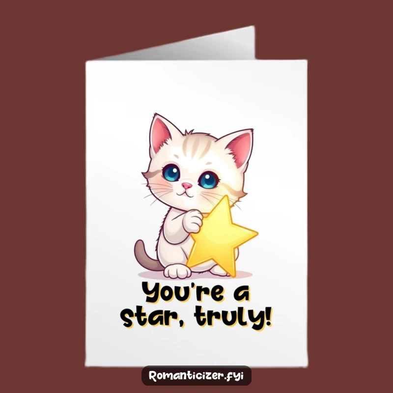 Free Printable Funny Kitten Congrats Card: Shining Star Hilarious Downloadable Greeting
