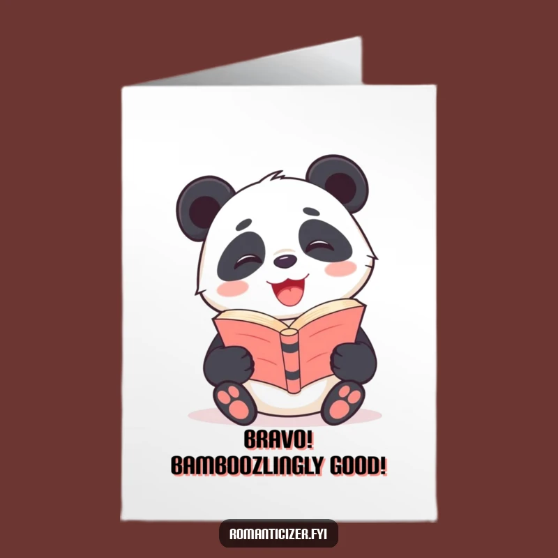 Free Printable Panda Congrats Card: Giggling Poet - Sweet DIY Downloadable Gift for Achievers