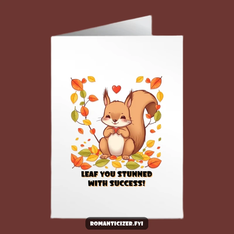 Free Printable Congrats Card: Squirrels Heart Leaves, A Unique Downloadable Gift for Any Occasion