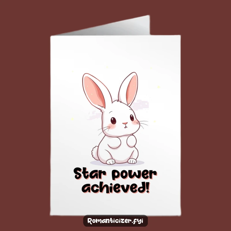 Free Printable Congrats Card: Rabbit Star Gazer, Hilarious Downloadable Dreamy Achievement Greeting