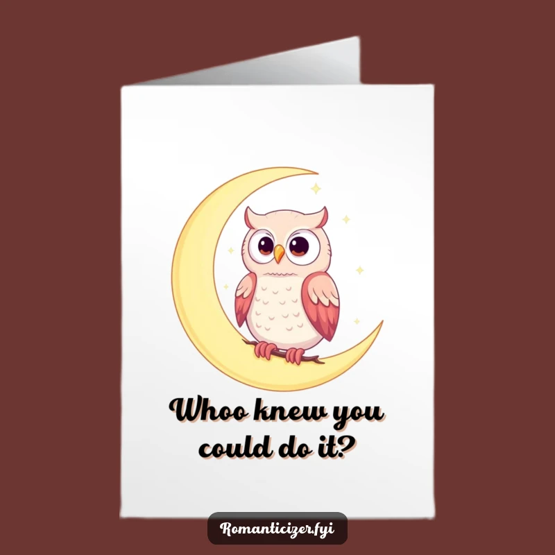 Free Printable Romantic Owl Congrats Card - Dreamy Downloadable Celebration Gift