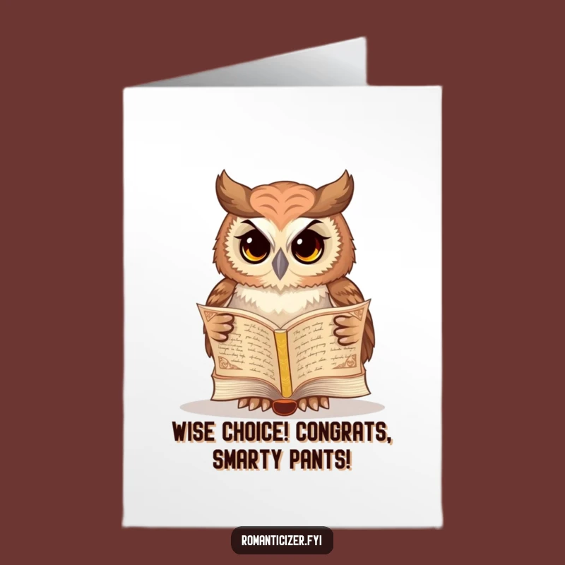 Free Printable Congrats Card: Wise Owl Poetry Book Achiever Downloadable Gift