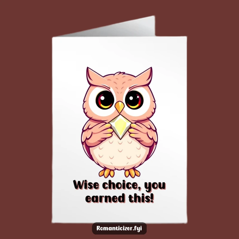 Free Printable Congrats Card: Owl's Jewel of Achievement - Downloadable Success!