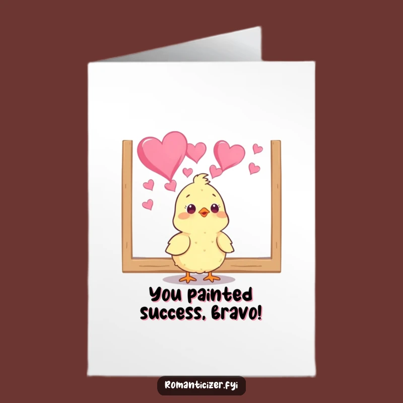 Free Printable Congrats Card: Chick's Art Love, Funny Downloadable Congratulations Gift