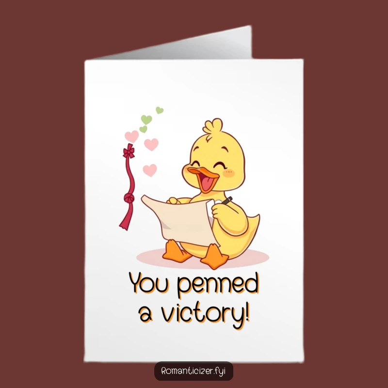 Free Printable Duckling Congrats Card - Funny Downloadable Gift for Romantics
