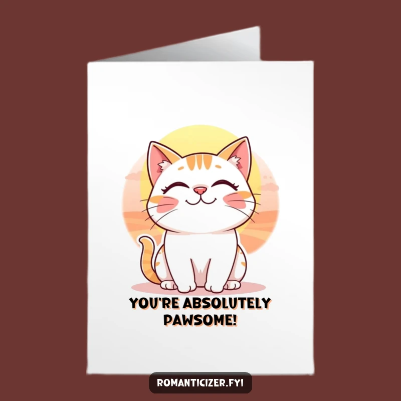 Free Printable Congratulations Card: Whimsical Cat Sunset, Funny Downloadable for Any Achievement