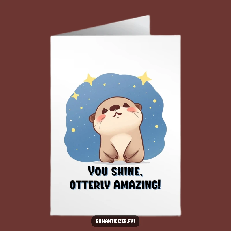 Free Printable Congrats Card: Otter's Starry Joy, Funny Downloadable Gift