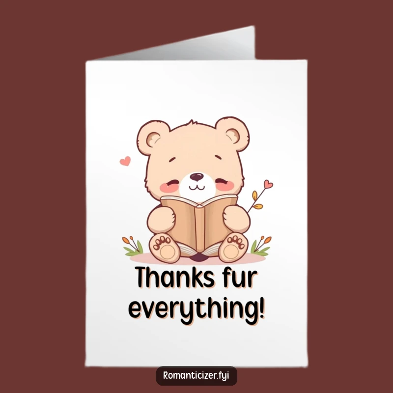 Free Printable Bear Cub Thank You Card - Funny Downloadable Gift of Gratitude