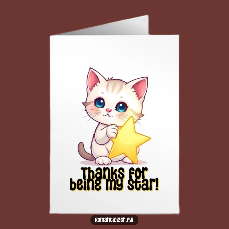 Free Printable Funny Kitten Thank You Card: Star Gazer Hilarious Downloadable Greeting