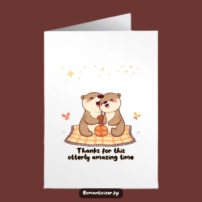 Free Printable Otter Stars Thank You Card - Cheerful Downloadable Funny Gift