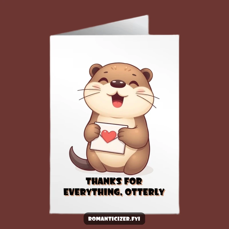 Free Printable Otter Thank You Card: Love Letter - Adorable DIY Downloadable Gift for Expressing Thanks