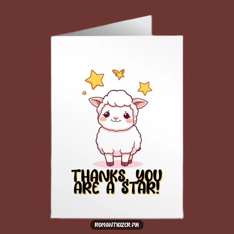 Free Printable Sheep Thank You Card: Starry Pair Downloadable for Grateful Thoughts