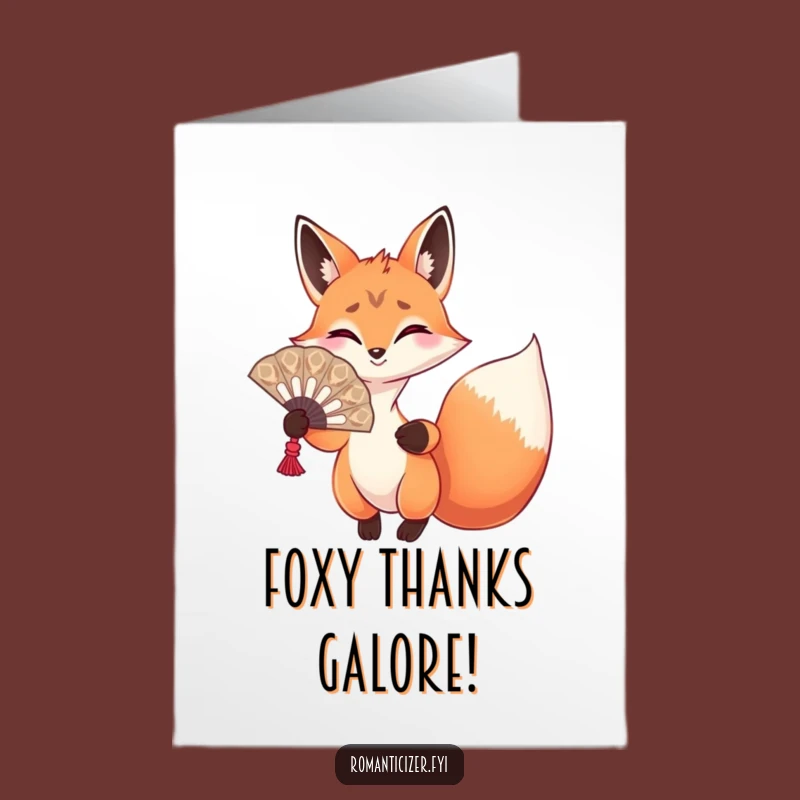 Free Printable Thank You Card: Dramatic Fox Fan, Hilarious Downloadable Glam Appreciation