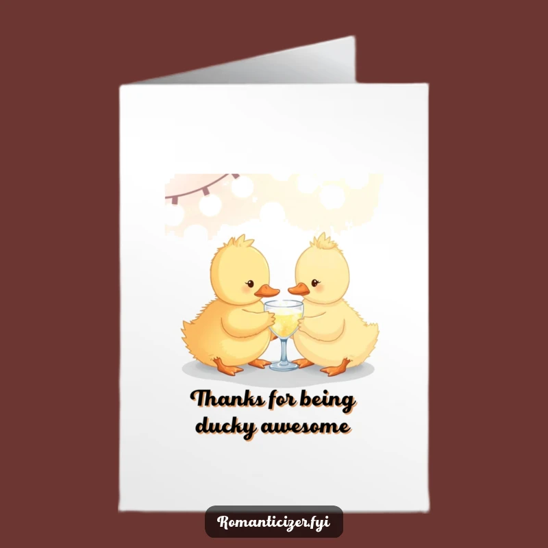 Free Printable Thank You Card: Duckling Cheers, A Cheerful DIY Downloadable Gift