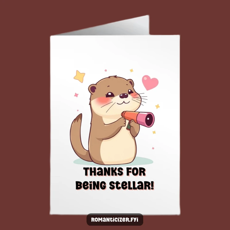 Free Printable Thank You Card: Otter Stargazer - Grateful & Funny