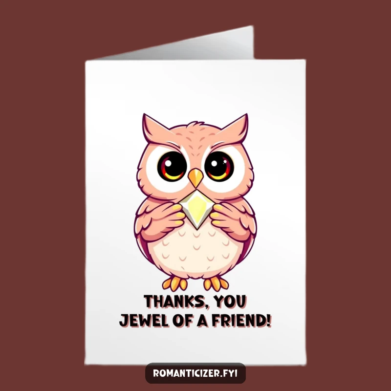 Free Printable Thank You Card: Owl's Jewel of Gratitude - Downloadable Thanks!
