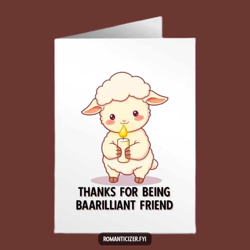 Free Printable Thank You Card: Sheep Candle Glow, A Heartfelt DIY Downloadable Gift