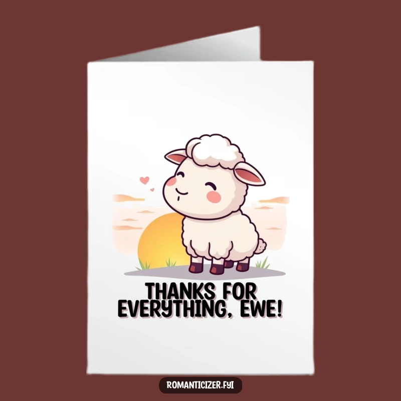 Free Printable Thank You Card: Sheep Sunset Calm Gratitude Downloadable Gift