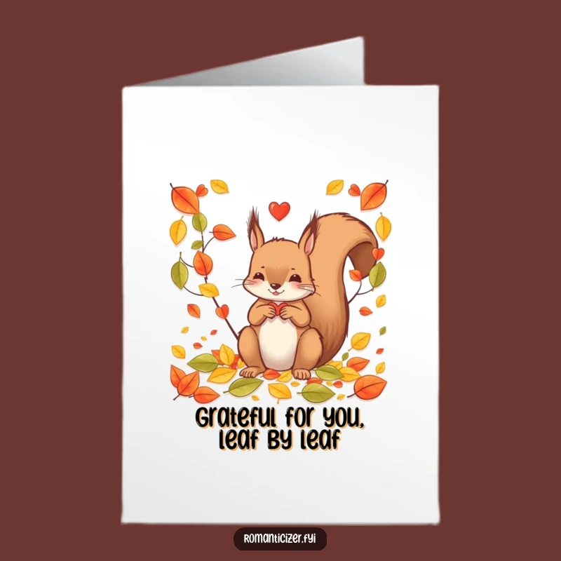 Free Printable Thank You Card: Squirrels Heart Leaves, A Heartfelt DIY Downloadable Gift