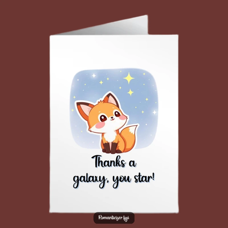Free Printable Thank You Card: Starry Eyed Fox, Express Gratitude with Downloadable Charm