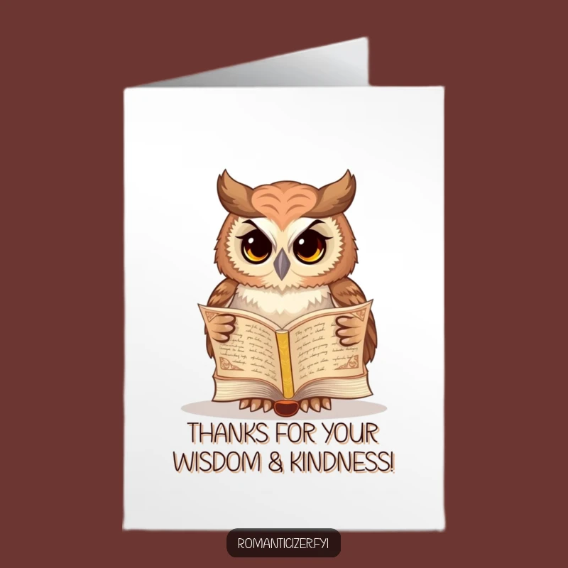 Free Printable Thank You Card: Wise Owl Poetry Appreciation Downloadable Gift