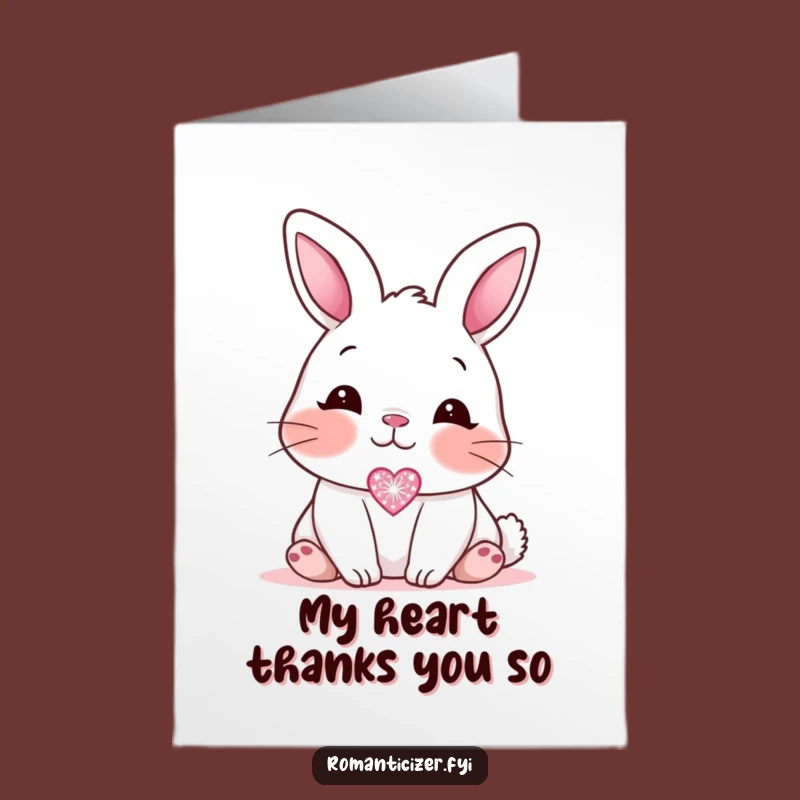 Free Printable Thank You Card: Bunny's Heartfelt Thanks, Adorable Gratitude Downloadable Gift