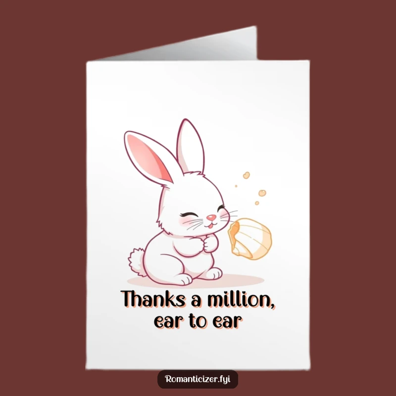 Free Printable Rabbit Thank You Card: Seashell Listener - Sweet DIY Downloadable Gift for Appreciation