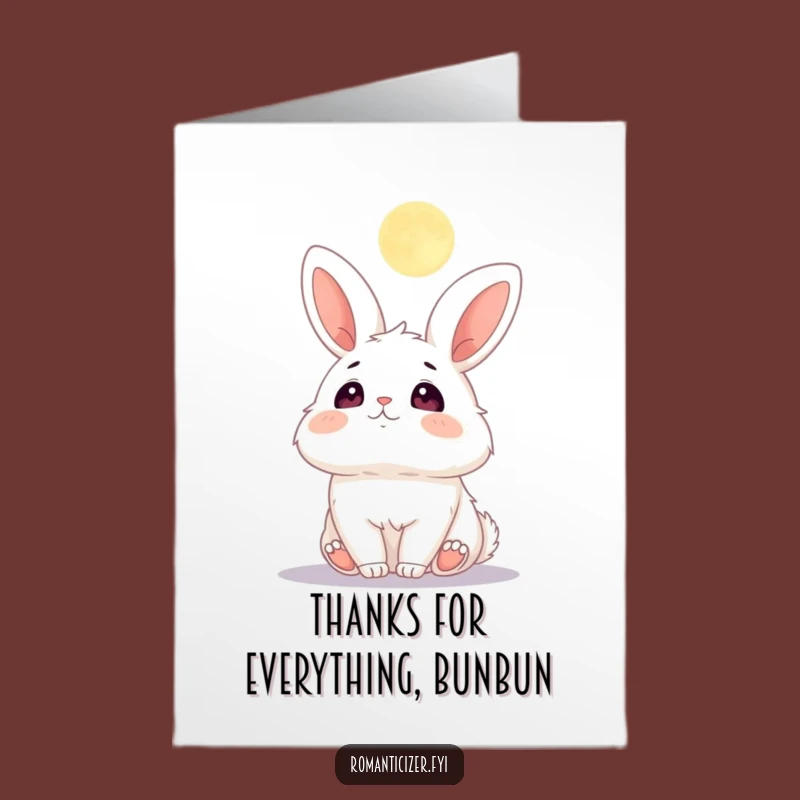 Free Printable Bunny Moon Thank You Card - Adoring Downloadable Funny Gift