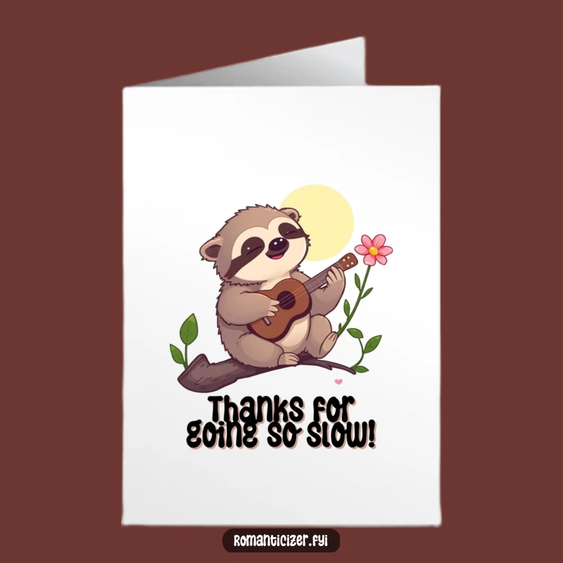 Free Printable Thank You Card: Sloth Serenade - Grateful & Funny Downloadable