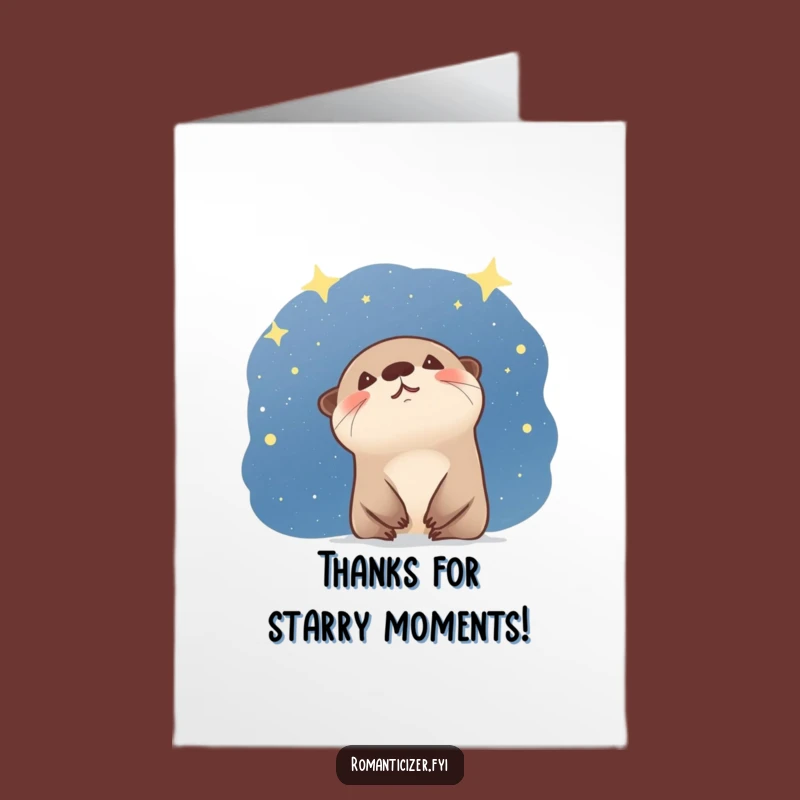 Free Printable Thank You Card: Otter's Starry Gratitude, Funny Downloadable