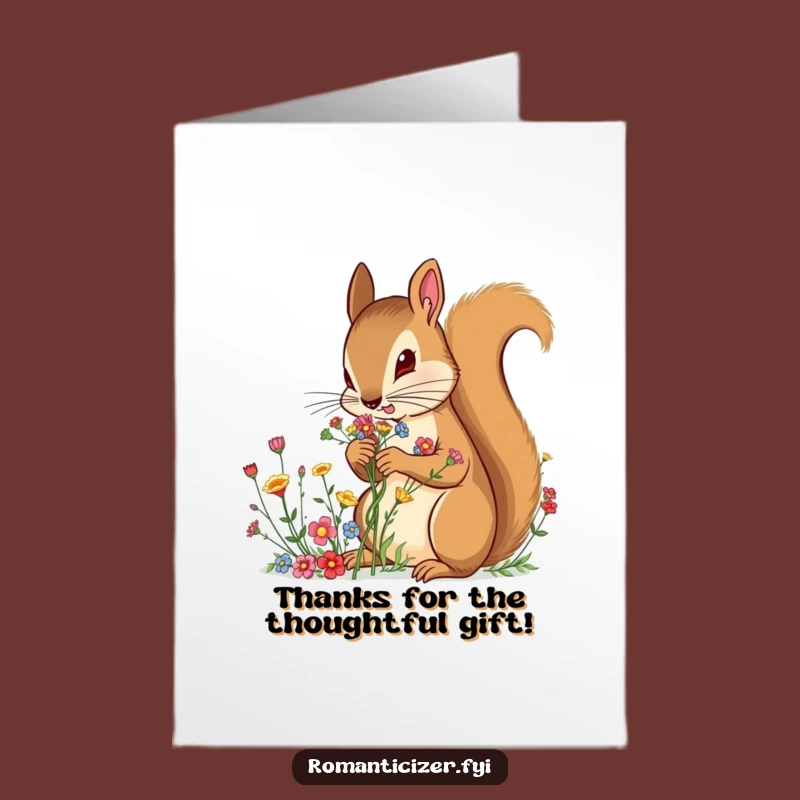 Free Printable Thank You Card: Sweet Squirrel Wildflower Creator Downloadable Gift