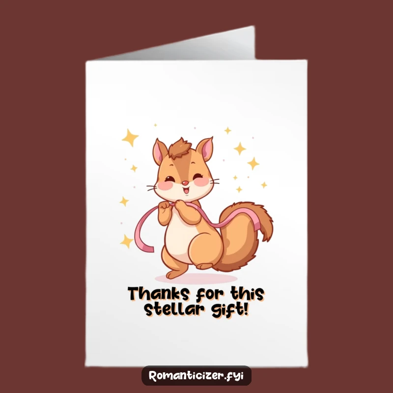 Free Printable Thank You Card: Squirrel's Starry Thanks Dance - Downloadable Gratitude!