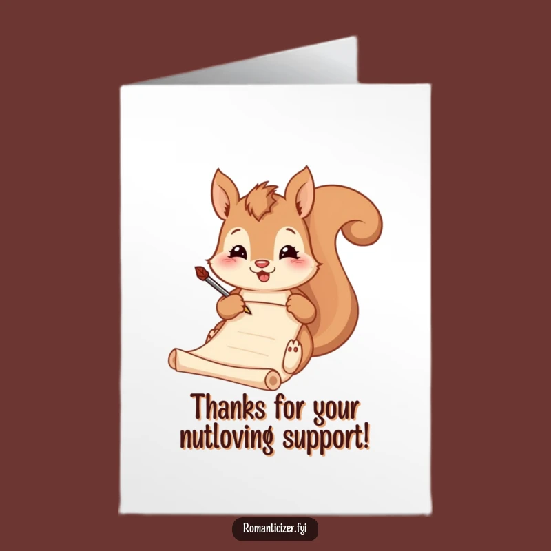 Free Printable Thank You Card: Squirrel Poet - Express Gratitude with Charm