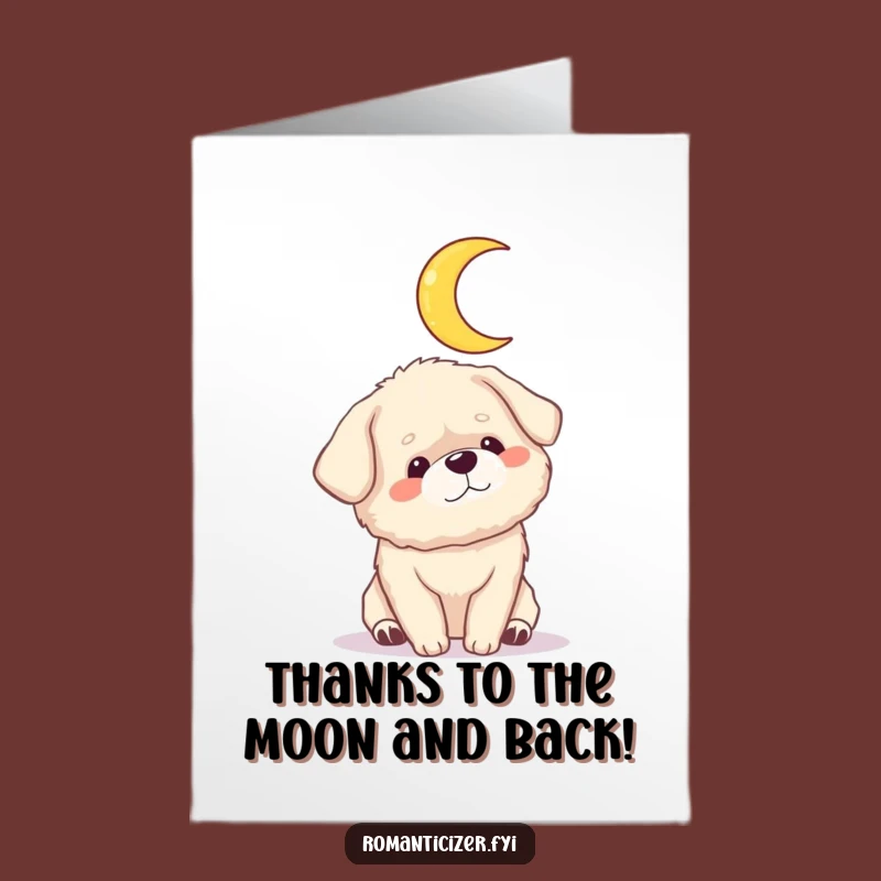 Free Printable Funny Dog Thank You Card: Adoring Gaze Hilarious Downloadable Greeting