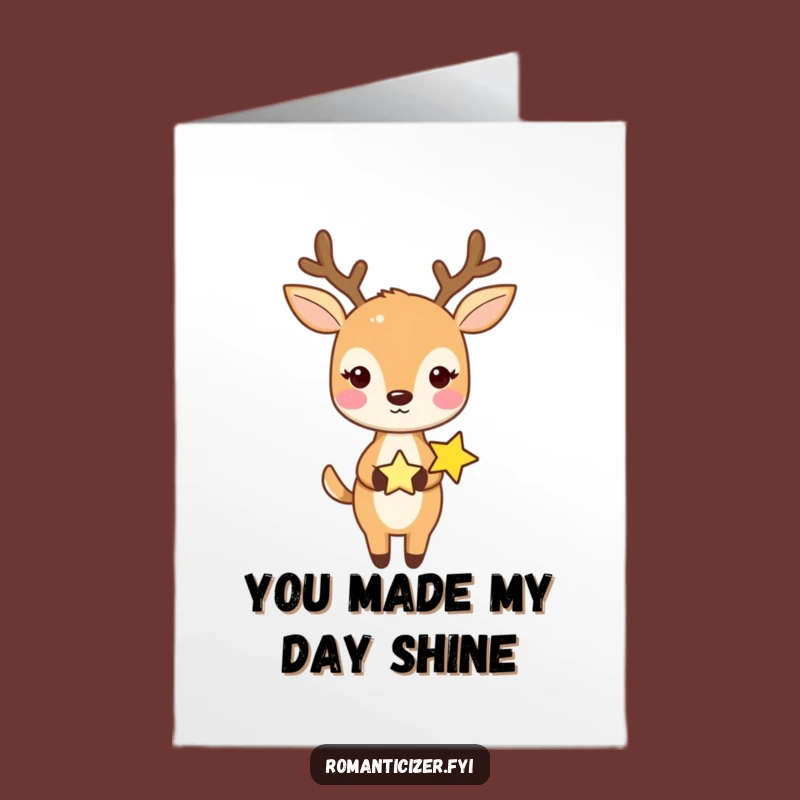 Free Printable Deer & Star Thank You Card: Humorous Downloadable DIY Note