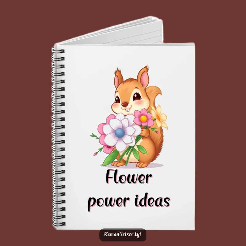 Funny Squirrel Flower Notebook - Jot Down Ideas With Humor, Cute Gift Journal