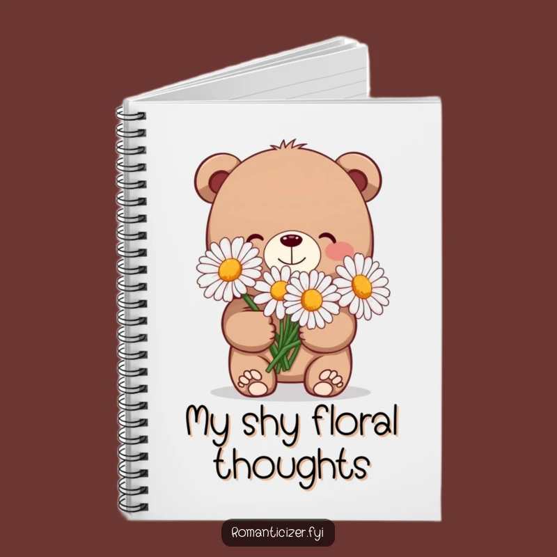 Funny Bear Daisy Notebook: Shy Bear Journal, Humorous Gift for Notes