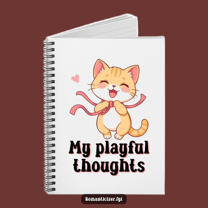Funny Cat Ribbon Twirl Notebook: Jot Down Your Playful Thoughts