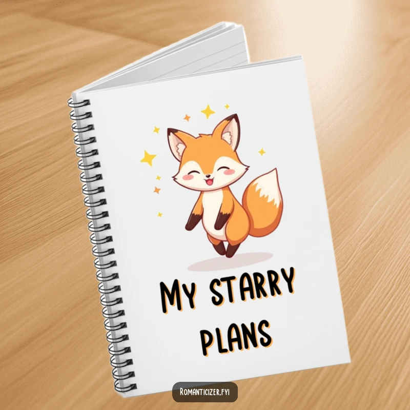Funny Fox Notebook: A cheerful fox twirls with a sparkling halo of stars, inspiring magical notes and creative thoughts.
