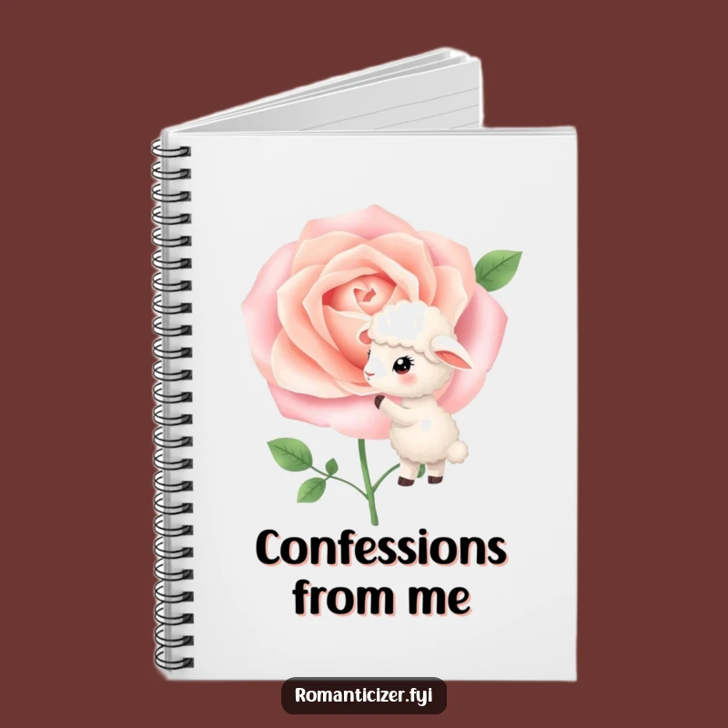 Funny Sheep Notebook: Secrets & Roses, Lined Pages for Your Thoughts