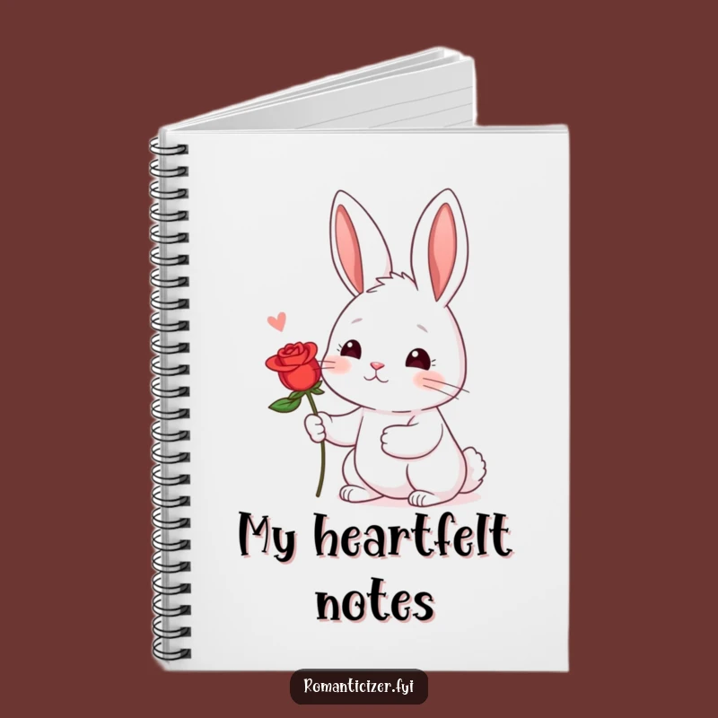 Funny Shy Rabbit Rose Notebook: Hopeful Ideas, Perfect Romantic Gift!