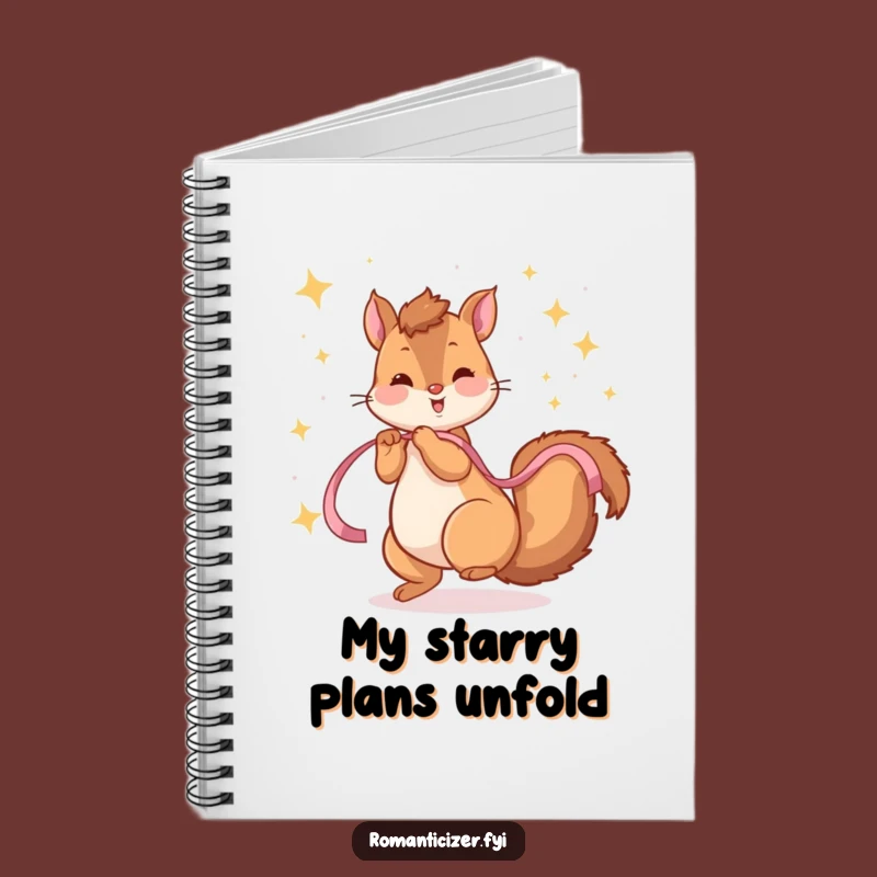 Funny Squirrel Twirling Notebook: Starry Ideas, Humorous Journal Gift