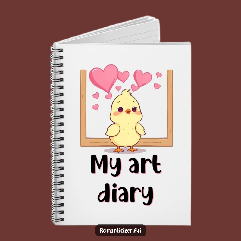 Funny Chick Heart Art Notebook - Cute Gift for Journaling Lovers