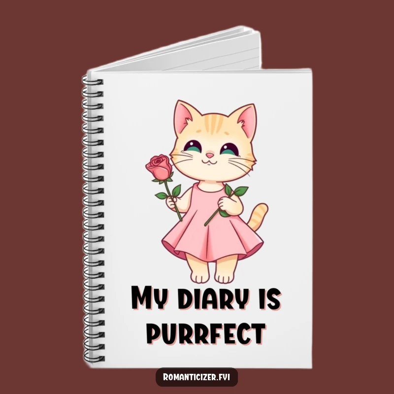 Funny Cat Rose Notebook - Write Your Love Stories!