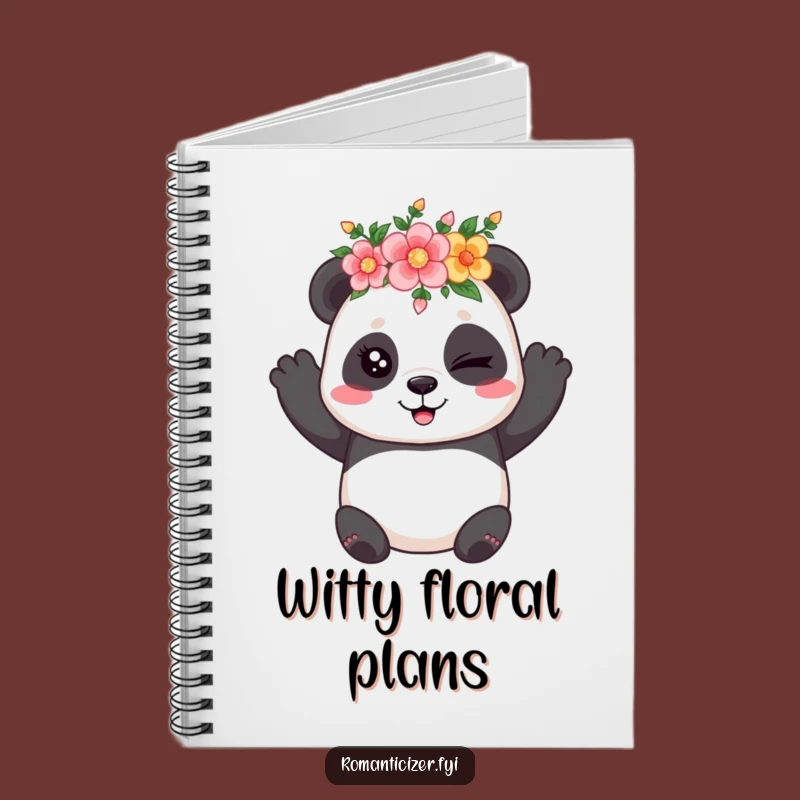 Funny Panda Flower Notebook: Coy Panda Journal, Humorous Gift for Notes
