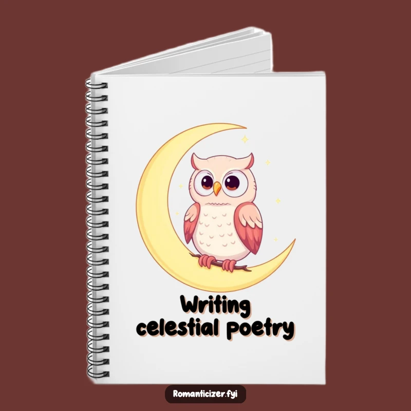 Funny Romantic Owl Moon Notebook - Journal Your Dreams Under the Stars