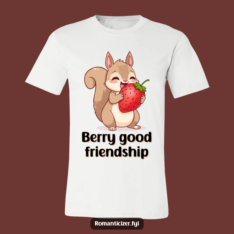 Funny Squirrel Strawberry T-Shirt: Spread Kindness with This Hilarious Sharing Tee