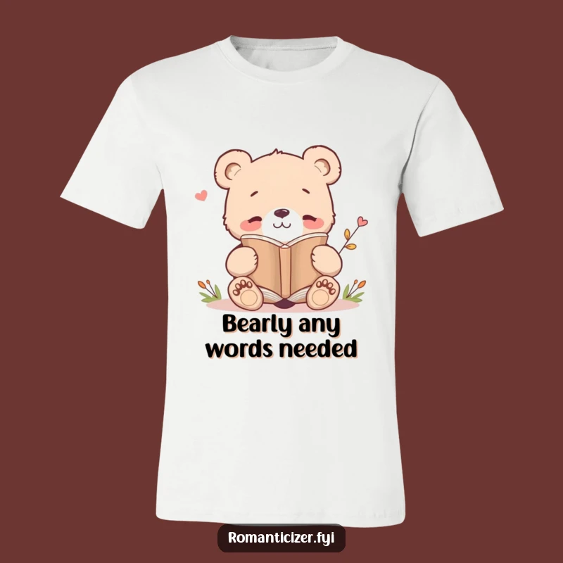 Funny Bear Cub Poetry T-Shirt: Wear Your Literary Love with a Smile