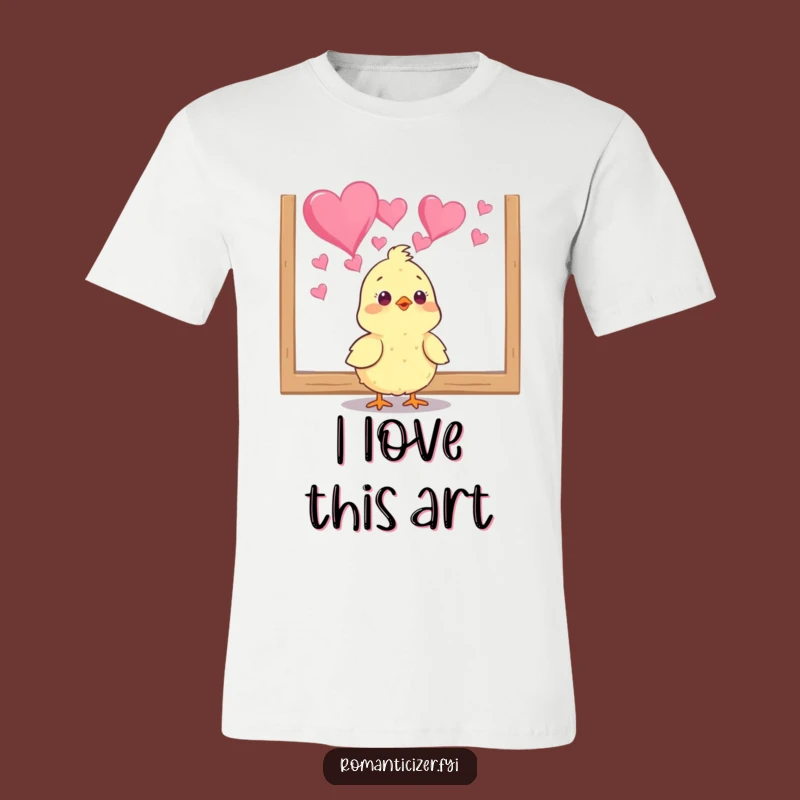Funny Chick Adoring Hearts T-Shirt - Adorable Cute Gift for Art Lovers